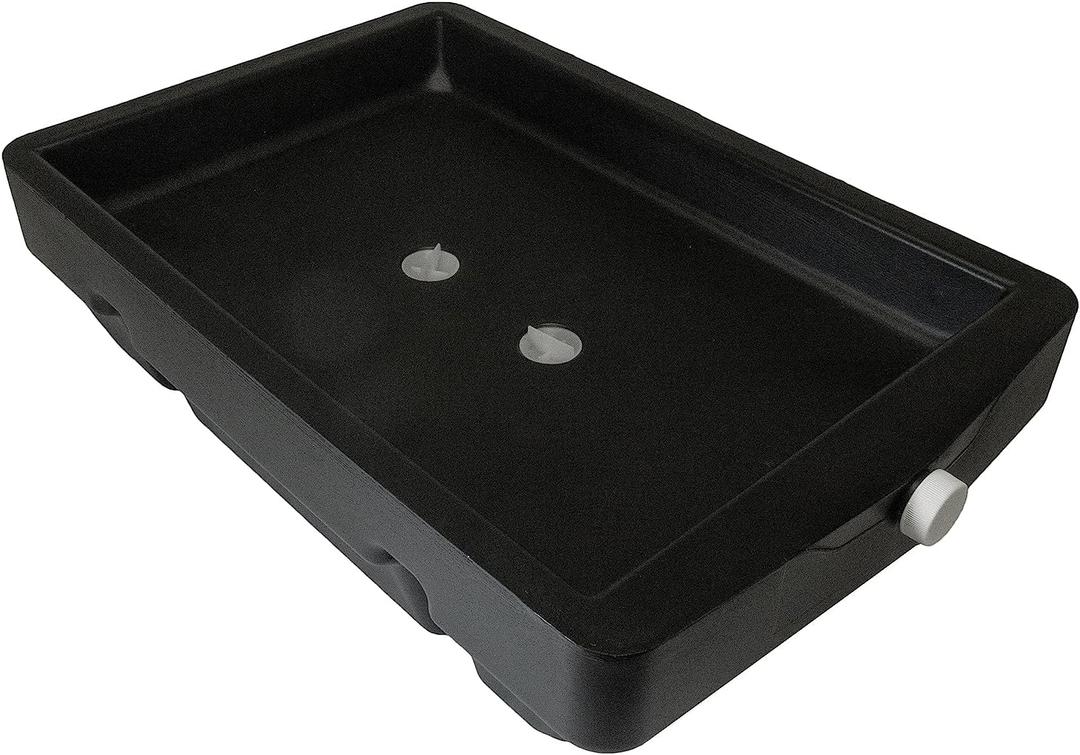 WirthCo Funnel King 32962 Closed Top Drain Pan, 9 Quart Heavy-Duty Polyethylene Waste Fluid Container, 21 x 14 x 5.5 Inches