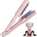 Curling Iron Curling Wand Hair Crimper Waver, Hair Curler with Ceramic 3 Barrel for Women, Dual Voltage, Anti-Scald, Easy to Use, Pink