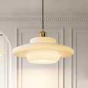 Milk Glass Pendant Light: Mid Century Modern Gold Brass Pendant Light Fixture Dining Table Bedroom - Height Adjustable White Glass Shade Hanging Lamp for Kitchen Island