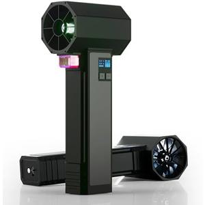 XOOPON Turbo Dryer Blower with LED Light, Air Blower for Car Drying, Instant Thrust of 1600G and 220MPH, 4 Speeds, Portable Cordless Electric Leaf Blower (Silk Black)