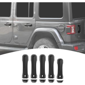 for Jeep JL Tailgate Door Handle Cover Trim Matte Black for Jeep Wrangler JL JLU 2018 up 4-Door Matte Black Exterior Accessories 5pcs