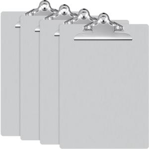 Mimorou 4 Pcs Metal Clipboard Heavy Duty Aluminum Clipboards 12 x 9 Inch Metal Clip Board with Low Profile Clip A4 Letter Size Document Holder for Office School Medical Jobsite Laboratory
