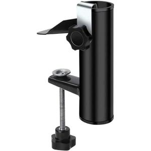 Outdoor Patio Umbrella Clamp Umbrella Clip Umbrella Stand Holder, Patio Umbrella Stand for Beach Courtyard Balcony Deck Bleachers Black