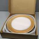 Gold Charger Plates 10PCS,13inch Round Beaded Plastic Charger Plates,Plate Chargers Bulk for wedding,Dinner,Party,Decoration (Gold 10)