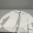 Worthington Elegant white blouse with black accents, Small