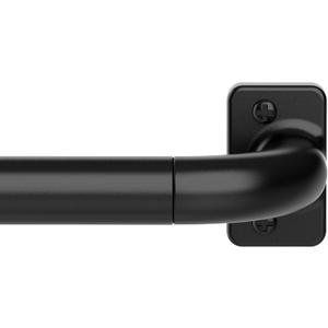 Black Curtain Rods for Windows 28 to 48, 1 inch Blackout Wrap Around, Adjustable Heavy Duty Curtain Rods for Bedroom, Kitchen and Outdoor Patio