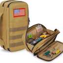 ATRIPACK Tactical Tool Bag for Men, Wide Mouth Tool Pouch with Water-Resistant, Multi-purpose Range Bags with Zipper Handle, Heavy Duty Small Tool box organizer for Repairman, Carpenters, Handyman (Brown)