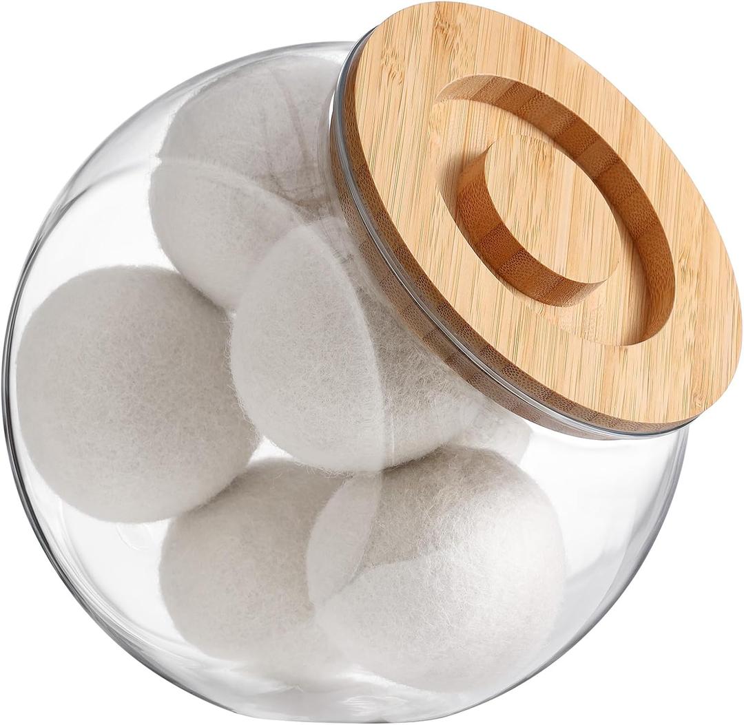 SUBEKYU Dryer Ball Holder for Laundry Room Organization,0.85 Gallon Laundry Pods Container ,Plastic Dishwasher Pods Dispenser,Laundry Pods Holder Dispenser,Laundry Room Organizer(No Dryer Balls)