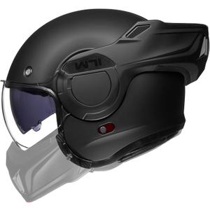 ILM Vintage Full Face Modular Motorcycle Helmet for Adults Men ATV UTV Snowmobile with 180 Reversible Chin Guard DOT ILM-B707(Matte Black, L)