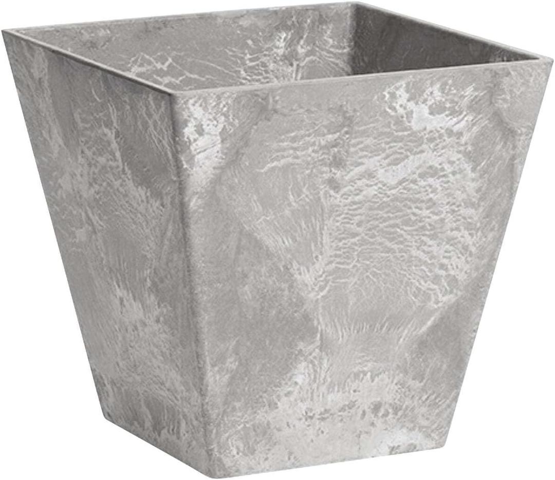 Novelty Artstone 11.5 in. H x 12 in. Dia. Gray Resin/Stone Powder Ella Flower Pot