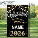 Graduation Flags Personalized 2026, Graduation Garden Flag Double Sided Class Of 2026, Congrats Grad Garden Flags For Outside Yard Decoration, Size 17.7in*11.8in,  2 pack