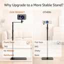 Projector Floor Stand for Bedroom & Living Room, 36-48 inch Adjustable Height Projector Mount with 1/4" Screw, 15lbs Stable Heavy Base, No Wobble Universal Metal Stand for Home Theater