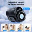 KIMMOO AI Portable Rechargeable Waist Fan with Ice Cooler, 24H Max Cooling, 100-Speed 20000RPM Turbo Cooling Battery Personal Fan, Hands-Free Shirt/Belt/Neck Fan for Work Outdoor Travel, Black