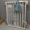 Babelio Baby Gate for Stairs, Kitchen & Doorways, No Bottom Bar| Easy Installation| One-Handed Operation| Auto-Close| Hardware Mount (Drill Needed) Safety Dog Gate (White - 2 Pcs, 26-43" W, 28" H)