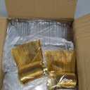 150 Pack 8oz Square Plastic Dessert Cups with Dome Lids and Mini Gold Spoons, Clear Yogurt Parfait Cups Serves 50, Disposable Appetizer Cups for Fruit Pudding Shooter Birthday,Wedding,Party Tasting