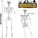 2PCS Skeletons Halloween Decorations,5.9Ft Life Size Skeletons with Movable Joints,Full Body Plastic Human Adult Skeletons for Halloween Indoor Outdoor Haunted House Decor