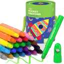 JUPITEARTH 24 Colors Twist Crayons for Toddlers 1-3, Non-Toxic Washable Crayons for Ages 4-8 with Storage Bucket, Ultra-Silky and Easy to Hold Art Supplies, Ideal Christmas Gift for Boys and Girls