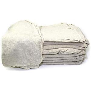 PPE Shop Towels, Natural Wiping Cleaning Rags 100pcs, 14"x14" 100% Cotton Towels Commercial/Industrial (White (24pcs))