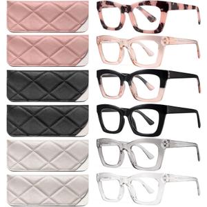 CCVOO Stylish Reading Glasses for Women, Eyeglasses, Blue Light Readers for Women, Computer Eye Glasses, Cheaters 