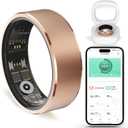 Smart Ring for Women and Men  Fitness & Health Smart Ring with Heart Rate and Sleep Tracking  Waterproof Activity & Wellness Ring Compatible with iPhone and Android (10#(19.8mm), Rose Gold)