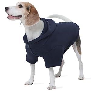 Nanaki Dog Hoodie For Large Dogs with Dual Leash Hole& Hood-Warm Fleece Hoodie Sweater Boys Girls, Winter Cozy Sweatshirts for Beagle, Soft Stretchy Pullover Coats for Halloween Christmas Cold Weather L