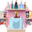 Taladad for TonieBox and Tonie Shelf Cloud,Tonies Storage for 12-20 Tonie Figures Characters Magnetic Wall Shelf for Tonies Toniebox, Charging Station (Pink)