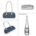 MYHOZEE Bowler Bag Rectangle Shoulder Bag Cute Purse PU Leather Swing Zip Bags Handbags With Bow for Women and Teen Girls