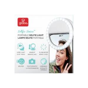 White LED Selfie Ring Light, Rechargeable Clip-on Phone Light, 3 Brightness Levels, USB Charging and Magnetic Charger USB