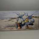 Coastal Blue Flower Wall Art for Living Room Beach Floral Canvas Print Modern Hydrangea Flowers Picture Ocean Theme Seascape Print Painting Hanging for Home Office Bedroom Dining Room 20x40inch