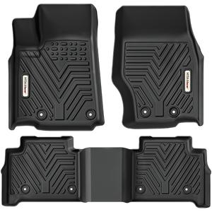 YITAMOTOR Floor Mats Compatible with 2022 2023 2024 2025 Jeep Grand Cherokee (Include 4xe NOT for L or WK) Custom Fit TPE All Weather 1st and 2nd Row Car Mats Accessories, Black
