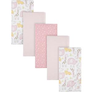 Gerber Manta de franela 100 % algodn para beb, recin nacido, para beb, beb, beb, beb, beb, beb, beb, beb, beb, beb, beb, beb, paquete de 5 (rosado (Pink Safari))