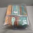 Bathroom Rugs, Kitchen Rug Non-Slip Soft Absorbent Bath Mats with Nautical Anchor Flannel for Bathroom Kitchen and Hallway 24 inches X 71 inches Turquoise/Brown