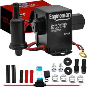 Universal Electric Fuel Pump Kit 12V 4.5-7psi Low Pressure Electric Fuel Pump With Installation Kit For Carburetor Gasoline or Diesel Engine EP12S