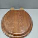 Round Toilet Seat Molded Wood Toilet Seat with Zinc Alloy Hinges, Easy to Install also Easy to Clean, Anti-pinch Wooden Toilet Seat by Angol Shield (Round, Brownish Yellow)