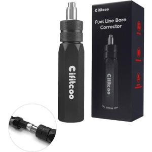 Dual-Size PTFE Hose Assembly Tool, PTFE Hose Reaming & Separate Tool, Fuel Line Bore Corrector for 6AN & 8AN Fuel Lines, Black Anodized Aluminum, Oil resistant & Durable Design