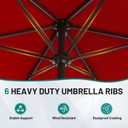 AreShark 7.5FT Patio Umbrella Table Market Umbrella with 6 Sturdy Ribs, Button Tilt/Crank Heavy-Duty Round Outdoor Umbrellas for Garden, Deck, Backyard,and Pool, Red