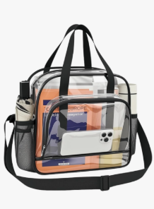 Paxiland Clear Bag for Stadium Events 12x6x12, Clear Tote Bag with Front Pocket and Detachable Strap for Sports Concert Work