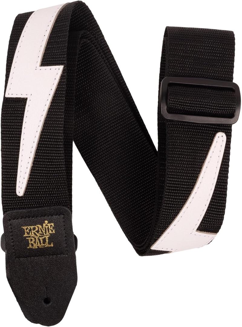 Ernie Ball Premium Guitar Strap/Bass Strap - White Lightning