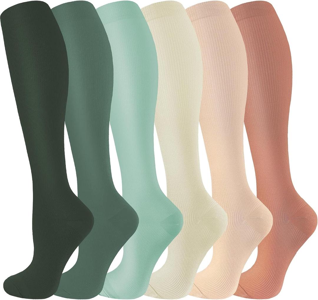 bropite Compression Socks for Women & Men Circulation-Support Knee High Socks 20-30 mmhg-Best for Running,Medical,Nurse,Travel (Large-X-Large, 01B- 44 -Assorted 44)