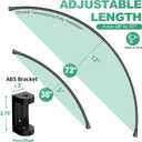 Curved Shower Curtain Rod For Bathroom 38-72 Inches, Adjustable Length, Curved Shower Rod, 0.9MM thickness, Round Shower Curtain Rods, Rotate Bracket For Large Shower Space, Need Drilling, Black