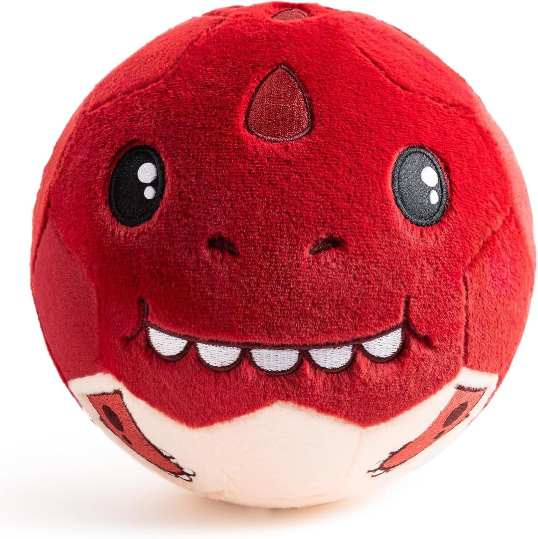 VangeBow Silent Indoor Size 3 Soccer Balls for Toddlers 1-3, Inflatable Soft Plush Baby Toddler Soccer Ball Toys Gifts for Kid 3-5 Year Old Boy First Birthday Gift (Tyrannosaurus Rex, Pump Include)