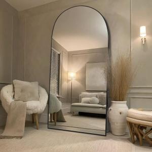 Arched Metal Oversized Full Length Mirror Wall Mirror Hanging Or Leaning With Stand Arched Metal Oversized Full Length Mirror Wall Mirror Hanging Or Leaning With Stand