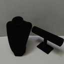 Juvale 2-Piece Black Velvet Jewelry Display Set, T-Bar Stand and Mannequin Bust for Necklaces, Bracelets, Bangles, Chains, Anklets, Earring Holder for Retail Shops, Boutiques