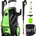 5000PSI Electric Pressure Washer with 33FT Hose 4.0GPM Power Washers Electric Powered Professional High Pressure Cleaner Machine, Foam Cannon, 4 Tips, powerwashers for Home Cars