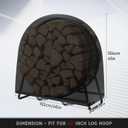 40 Inch Firewood Log Rack Cover 104 x 102 x 61 cm, Heavy Duty 600D Oxford Firewood Log Hoop Cover with PVC Backing, Outdoor Waterproof Round Fire Wood Rack Cover with Zipper, Buckles, Velcro