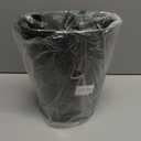 mDesign Stainless Steel Round Metal Trash Can, Small 2.8 Gallon Wastebasket, Garbage Bin for Bathroom, Bedroom, Kitchen, or Home Office, Holds Waste and Recycle, Matte Black