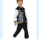 Disney Marvel Spider Man Bomber Jacket Toy Story Cars Mcqueen Varsity Cardigan Lightweight Coat Snap Button Sweatshirts 2-13Y (Black)