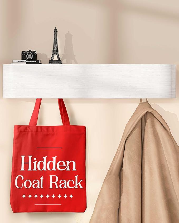 OLEEK Wall Mounted Coat Rack with Shelf  Wall entryway Shelf with Hooks  entryway Hooks  Modern Coat Rack  Wooden Mount for Home Decor  Jacket Hanger