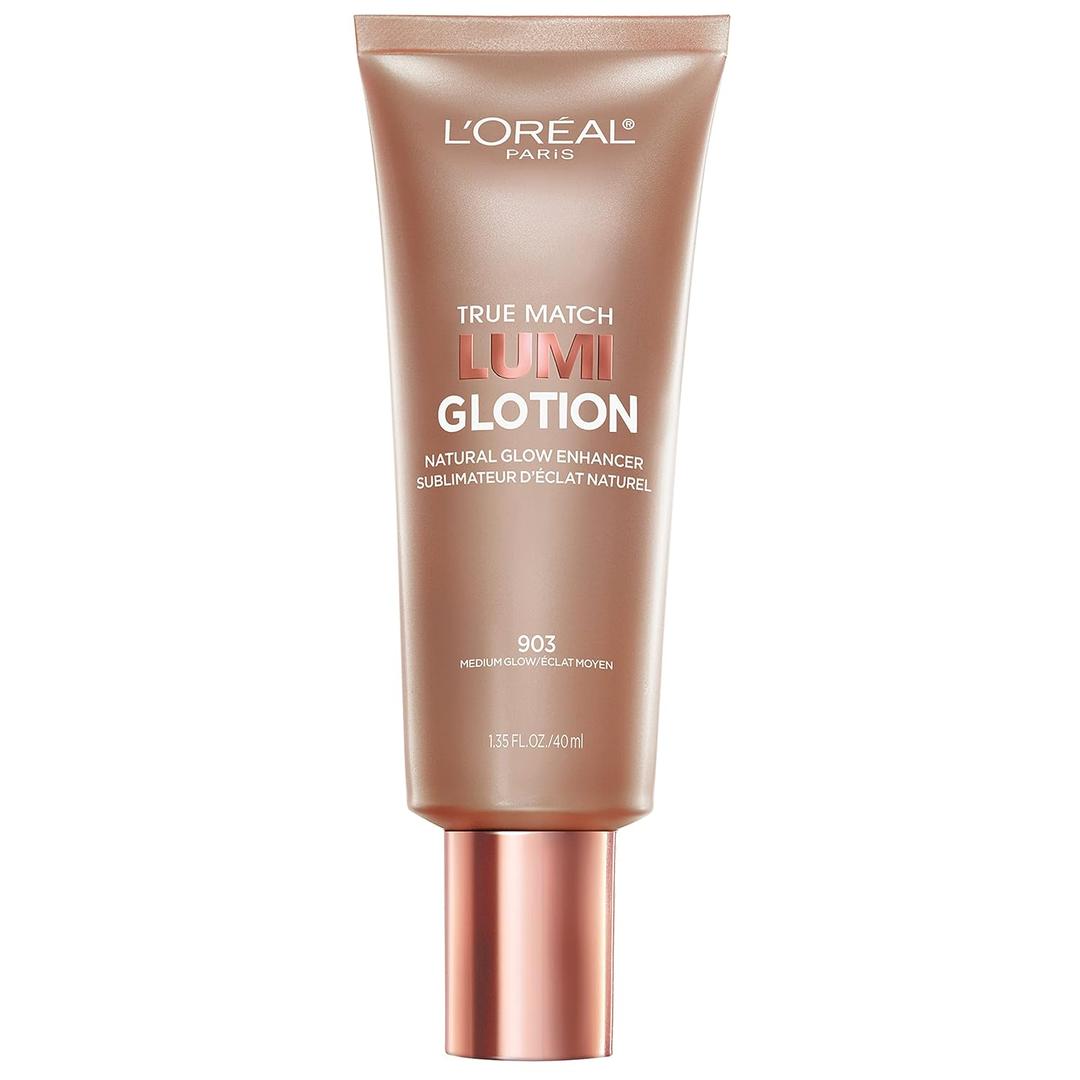 L'Oreal Paris Makeup True Match Lumi Glotion, Natural Glow Enhancer, Illuminator Highlighter, Bronzing Drops For a SunKissed Glow, 903 Medium