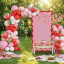 Leinuosen 6ft Strawberry Baby Shower Party Decorations Pink Red Birthday Party Cardboard Cutouts Coquette Christmas Cherry on Top Baby Shower Cutout Stand Decor for Bachelorette Bridal